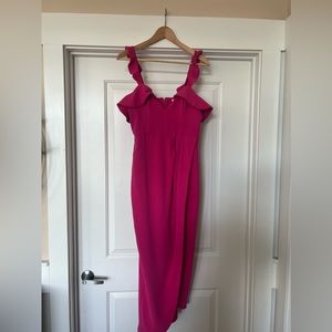 Lovers and Friends hot pink midi dress with slit